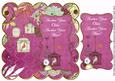 Cerise Birdcage Another Year Older 8in Scallop Topper