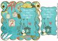 Teal Birdcage Another Year Older 8in Scallop Topper
