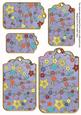 Blue Oriental Blossom Colour Tag Embellishment Sheet