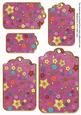Cerise Oriental Blossom Colour Tag Embellishment Sheet