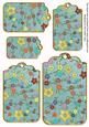 Dusky Teal Oriental Blossom Colour Tag Embellishment Sheet