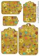 Gold Oriental Blossom Colour Tag Embellishment Sheet