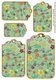 Mid Green Oriental Blossom Colour Tag Embellishment Sheet