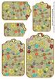 Olive Oriental Blossom Colour Tag Embellishment Sheet