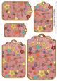 Pink Oriental Blossom Colour Tag Embellishment Sheet