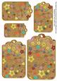 Vintage Tea Oriental Blossom Colour Tag Embellishment Sheet