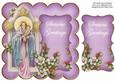 Lilac Mother Mary Seasons Greetings 8in Scallop Topper