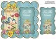 Teal Lovebirds for the Bride 8in Scallop Topper