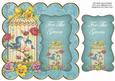 Teal Lovebirds for the Groom 8in Scallop Topper