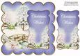 Blue Snowscene Christmas Wishes 8in Scallop Topper