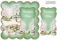 Mid Green Snowscene Christmas Wishes 8in Scallop Topper