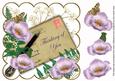 Lilac Poppies Thinking of You White 8in Decoupage Topper