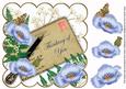 Pale Blue Poppies Thinking of You White 8in Decoupage Topper