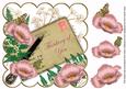Pink Poppies Thinking of You White 8in Decoupage Topper