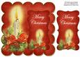 Red Candle Merry Christmas 8in Scallop Topper