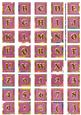 Cerise Oriental Lotus Colour Alphabet Embellishment Sheet