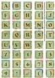 Mid Green Oriental Lotus Colour Alphabet Embellishment Sheet