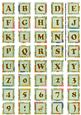 Mintgreen Oriental Lotus Colour Alphabet Embellishment Sheet