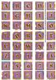 Purple Oriental Lotus Colour Alphabet Embellishment Sheet