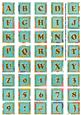 Teal Oriental Lotus Colour Alphabet Embellishment Sheet