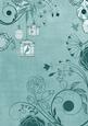 Dusky Teal Retro Birdcage A4 Backing Paper