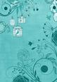 Teal Retro Birdcage A4 Backing Paper