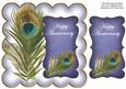 Dblue Peacock Happy Anniversary 8in Scallop Topper