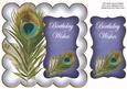 Dblue Peacock Birthday Wishes 8in Scallop Topper