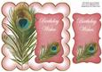 Pink Peacock Birthday Wishes 8in Scallop Topper