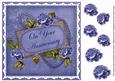 Dark Blue Rose Your Anniversary 8in Decoupage Topper