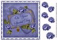 Dark Blue Rose Special Day 8in Decoupage Topper