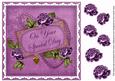 Purple Rose Special Day 8in Decoupage Topper