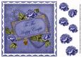 Dark Blue Rose Happy Couple 8in Decoupage Topper