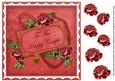 Dark Red Rose Happy Couple 8in Decoupage Topper