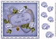 Pale Blue Rose Happy Couple 8in Decoupage Topper