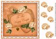 Peach Rose Happy Couple 8in Decoupage Topper