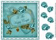 Teal Rose Happy Couple 8in Decoupage Topper