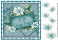 Teal Magnolia Happy Couple 8in Decoupage Topper
