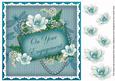 Teal Magnolia Your Engagement 8in Decoupage Topper