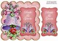 Pink Wedding Bells Bride & Groom 8in Scallop Topper