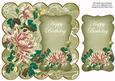 Olive Oriental Lotus Happy Birthday 8in Scallop Topper