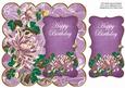 Purple Oriental Lotus Happy Birthday 8in Scallop Topper