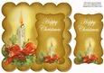 Gold Candle Happy Christmas 8in Scallop Topper