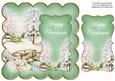 Green Snowscene Happy Christmas 8in Scallop Topper