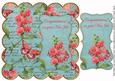 Teal Sweetpeas Congrats New Job 8in Scallop Topper