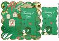 Dark Green Birdcage Thinking of You 8in Scallop Topper