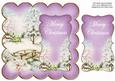 Lilac Snowscene Merry Christmas 8in Scallop Topper