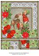 Feeding Reindeer Red Poinsettia 8in Picture Sheet