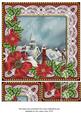 Blue Rooftops Red Poinsettia 8in Picture Sheet