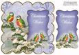 Bluetits Christmas Wishes 8in Scallop Topper